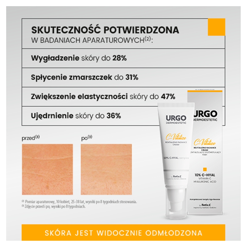 URGO DERMOESTETIC C-Vitalize, krem rewitalizująco-rozświetlający, 48 ml