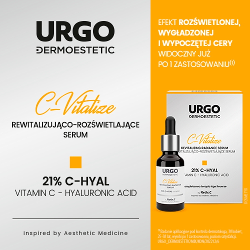 URGO DERMOESTETIC C-Vitalize, serum rewitalizująco-rozświetlające, 30 ml