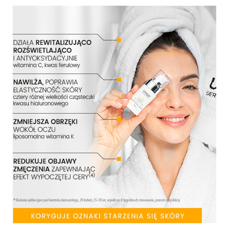 URGO DERMOESTETIC C-Vitalize, krem rewitalizująco-rozświetlający pod oczy, 15 ml