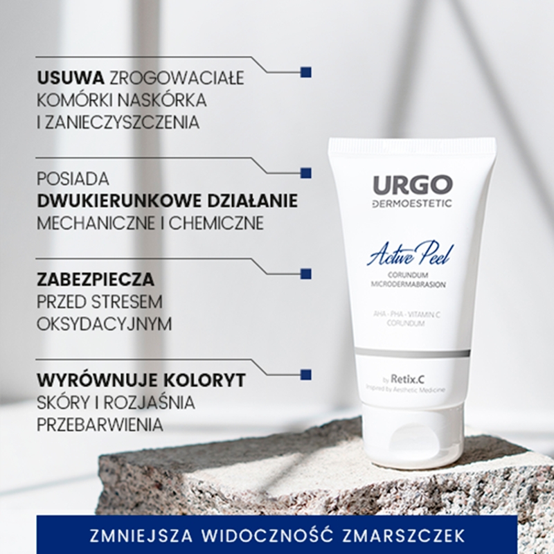 URGO DERMOESTETIC Active Peel, korundowy peeling aktywujący do mikrodermabrazji, 50 ml