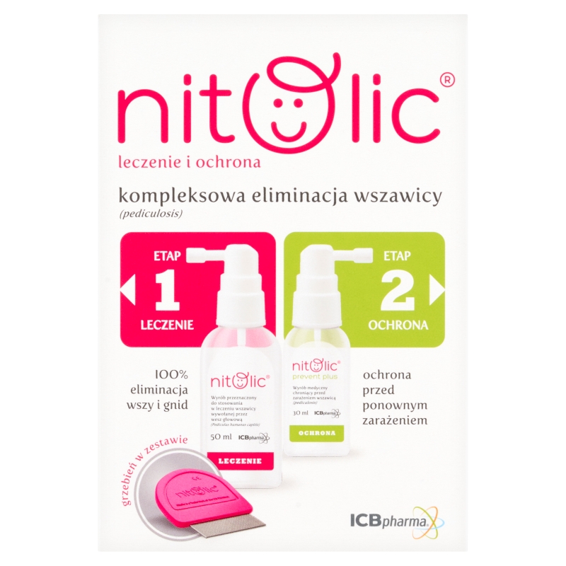 Pipi Nitolic, zestaw Leczenie i Ochrona przeciw wszawicy, 50 ml + 30 ml