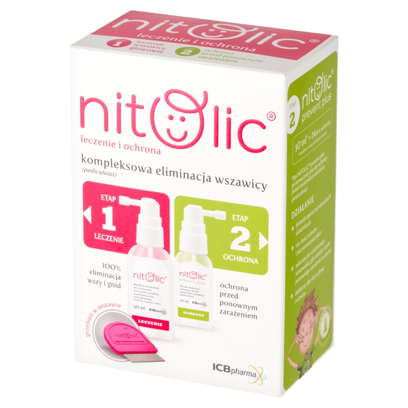 Pipi Nitolic, zestaw Leczenie i Ochrona przeciw wszawicy, 50 ml + 30 ml