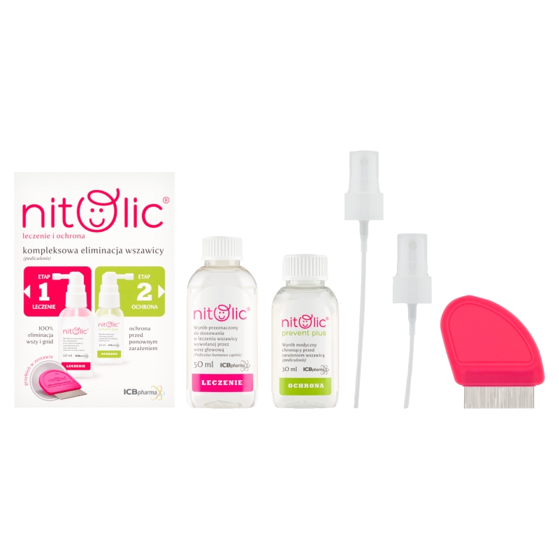Pipi Nitolic, zestaw Leczenie i Ochrona przeciw wszawicy, 50 ml + 30 ml