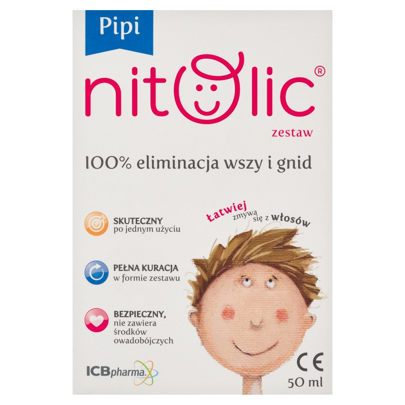 Pipi Nitolic , zestaw do eliminacji wszy i gnid, 50 ml