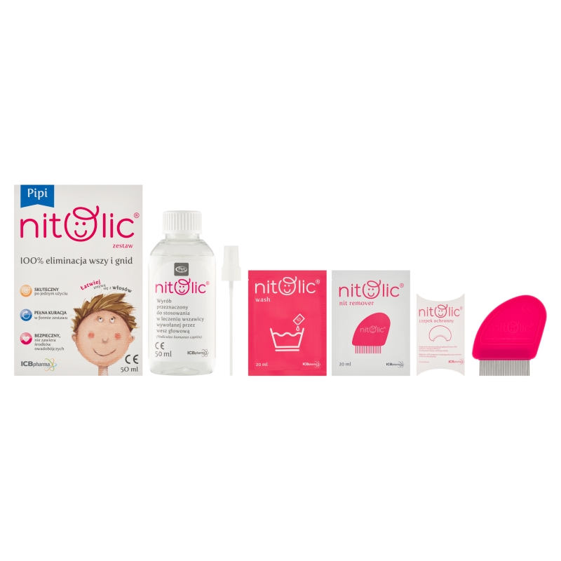 Pipi Nitolic , zestaw do eliminacji wszy i gnid, 50 ml