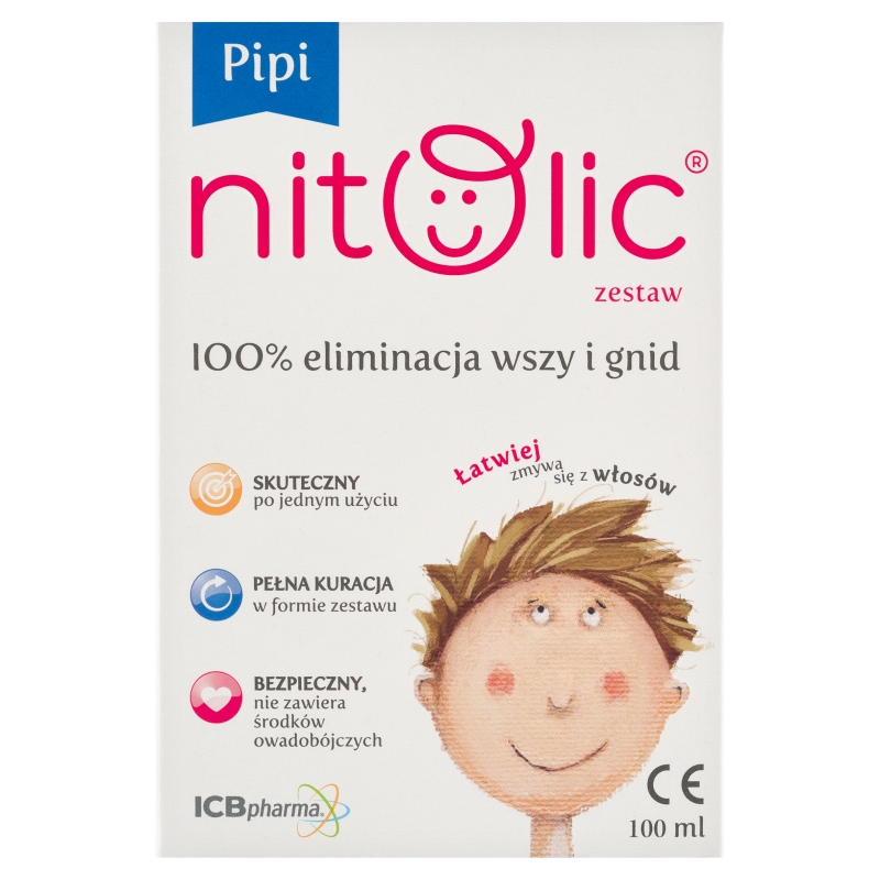 Pipi Nitolic, zestaw do eliminacji wszy i gnid, 100 ml