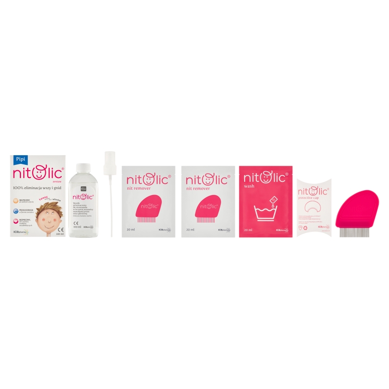 Pipi Nitolic, zestaw do eliminacji wszy i gnid, 100 ml