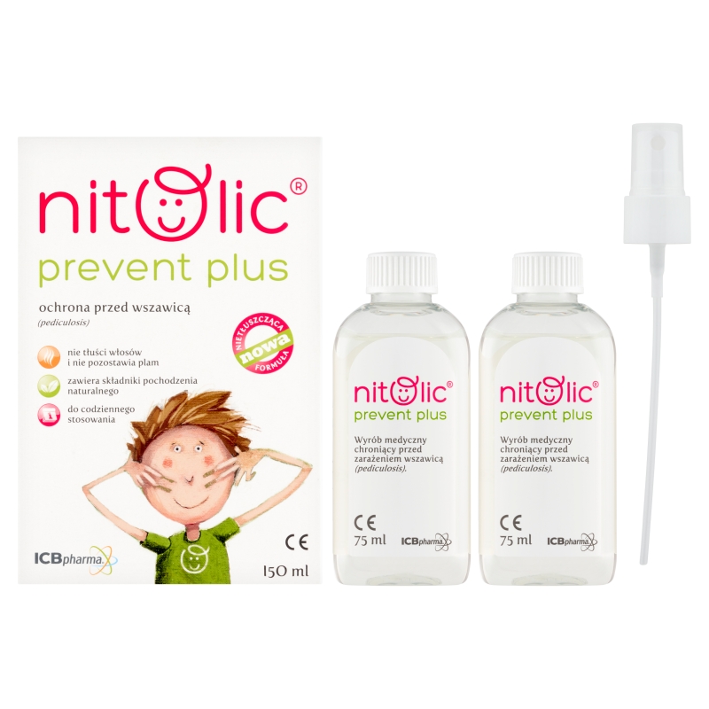 Pipi Nitolic Prevent Plus, spray ochronny przed wszawicą dla dzieci, 150 ml