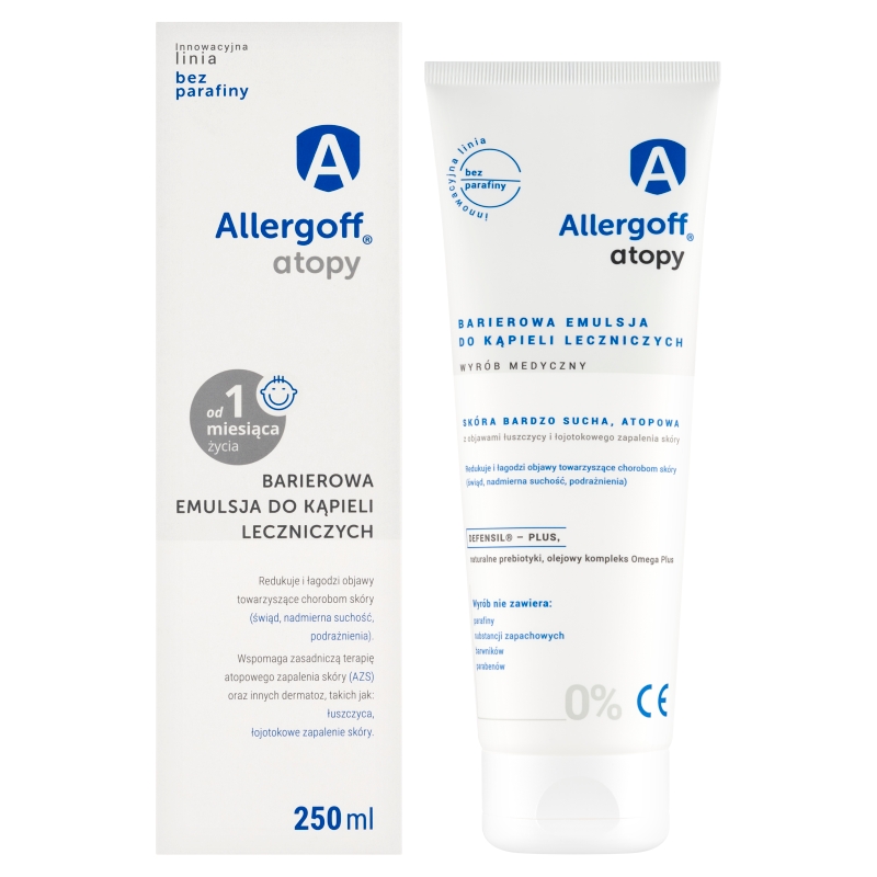 Allergoff, barierowa emulsja do kąpieli leczniczych, 250 ml