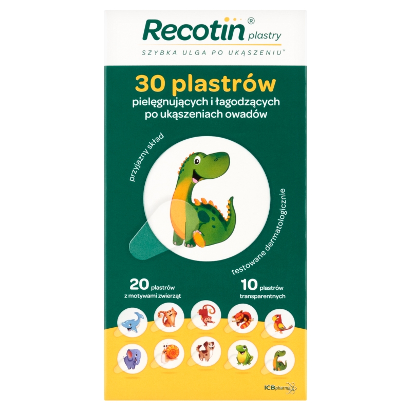 Recotin Plastry, łagodzące po ukąszeniu owadów dla dzieci, 30 szt.