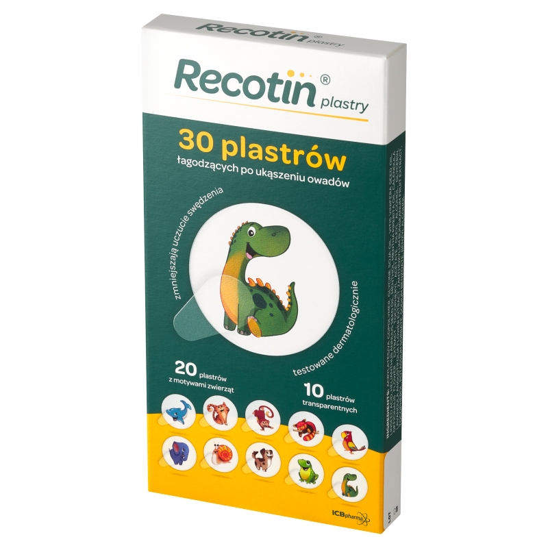Recotin Plastry, łagodzące po ukąszeniu owadów dla dzieci, 30 szt.
