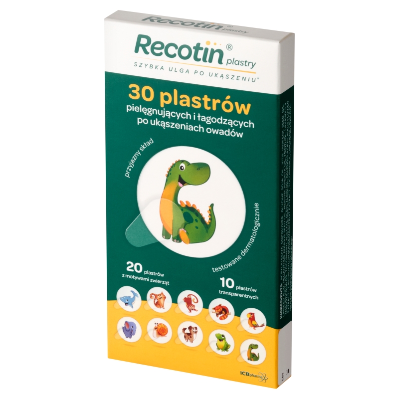 Recotin Plastry, łagodzące po ukąszeniu owadów dla dzieci, 30 szt.