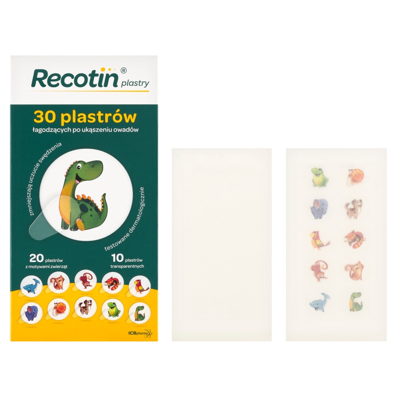 Recotin Plastry, łagodzące po ukąszeniu owadów dla dzieci, 30 szt.