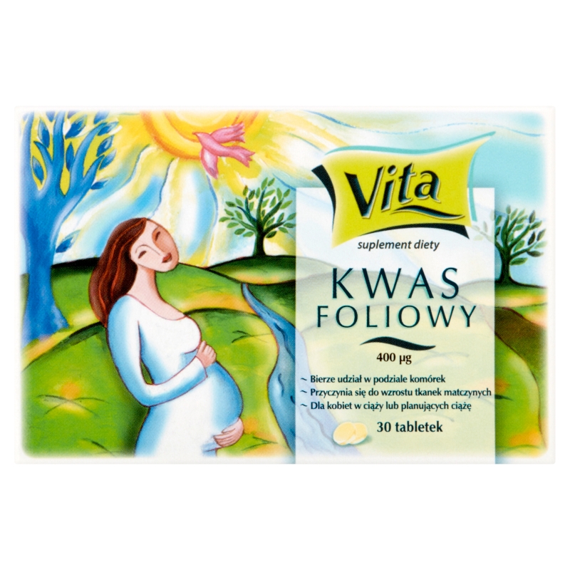 Kwas Foliowy Vita tabletki dla kobiet w ciąży, 30 szt.