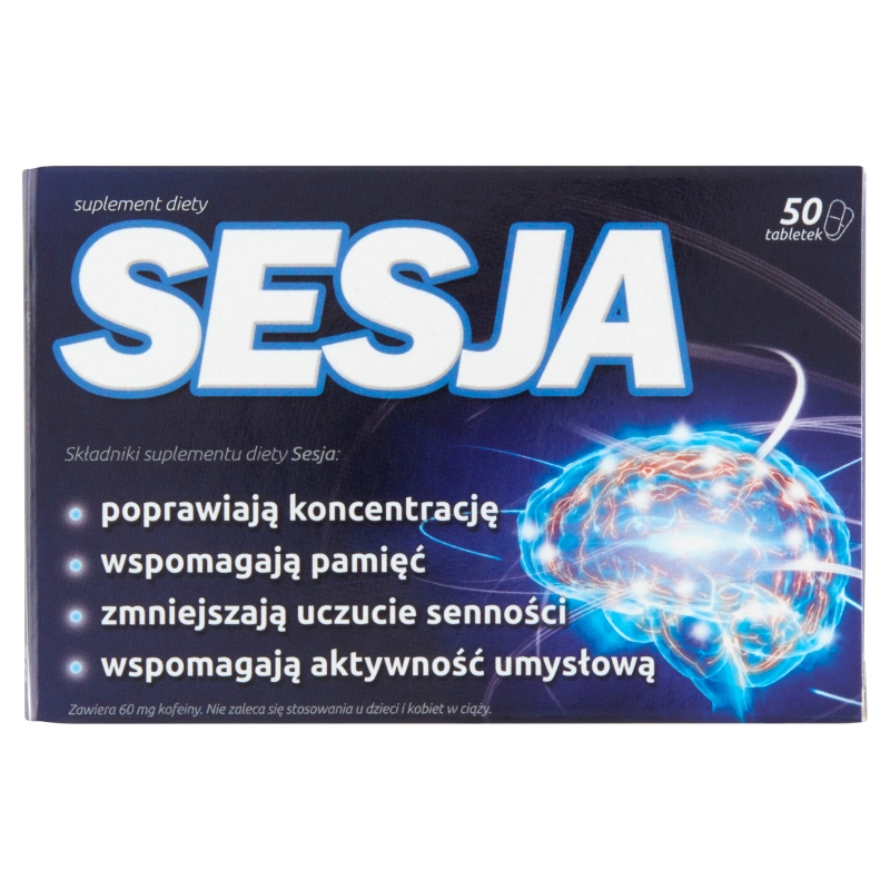 Sesja, tabletki ze składnikami poprawiającymi koncentrację, 50 szt.