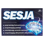 Sesja tabletki ze składnikami poprawiającymi koncentrację, 50 szt.
