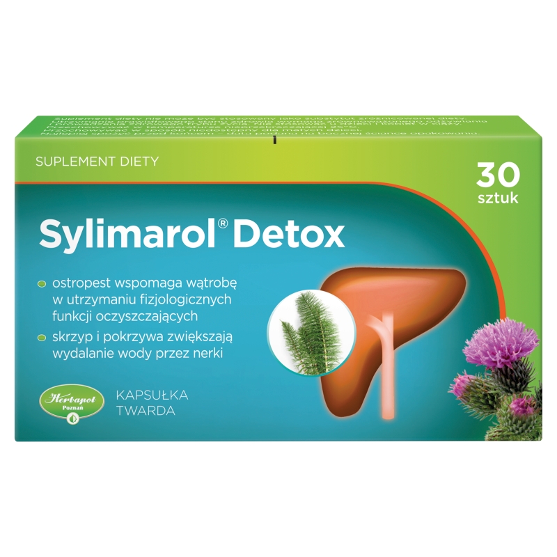 Sylimarol Detox kapsułki ze składnikami wspomagającymi wątrobę w detoksykacji organizmu, 30 szt.