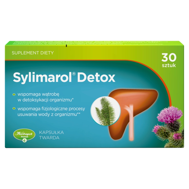 Sylimarol Detox, kapsułki ze składnikami wspomagającymi wątrobę w detoksykacji organizmu, 30 szt.
