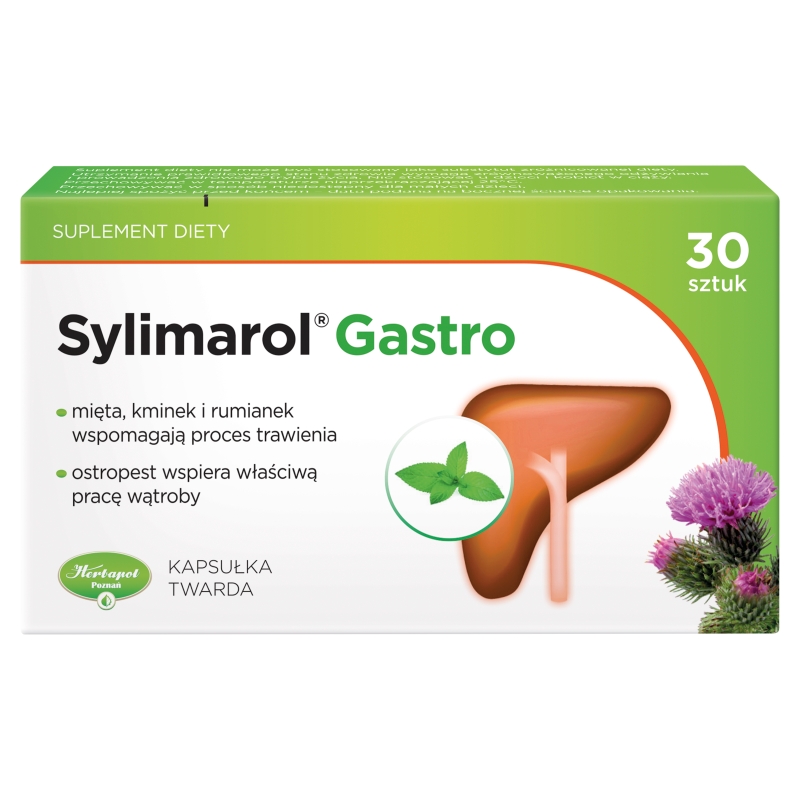 Sylimarol Gastro kapsułki twarde dla osób dbających o wątrobę, 30 szt.