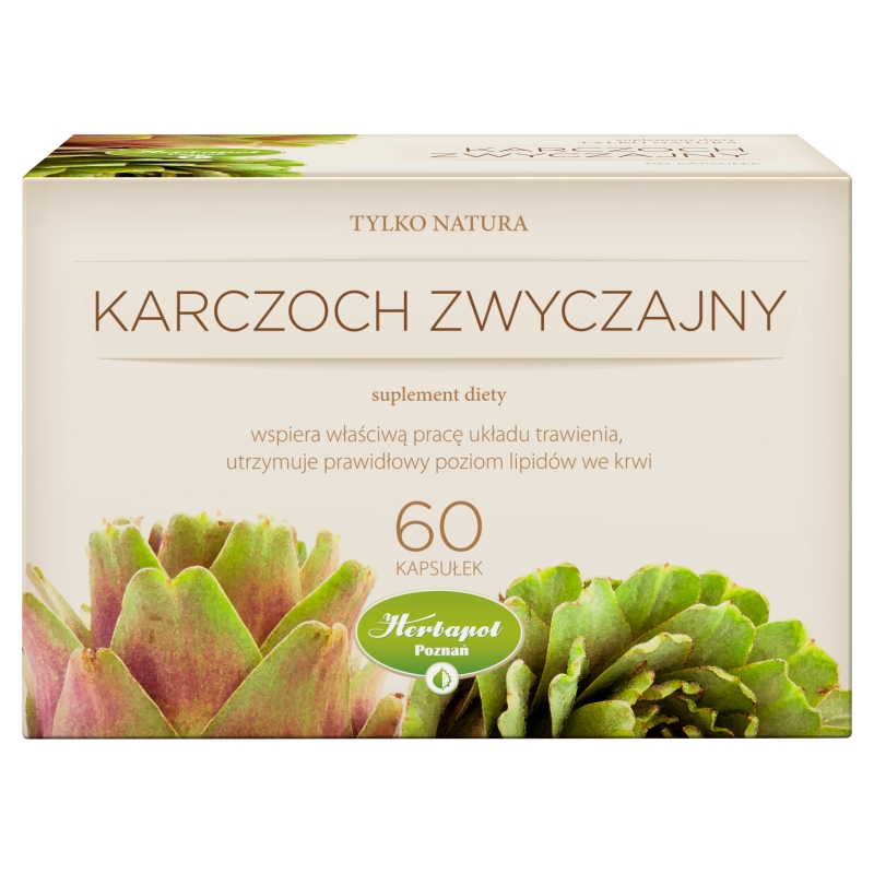 Karczoch zwyczajny  kapsułki dla osób chcących zadbać o prawidłową pracę układu trawienia, 60 szt.