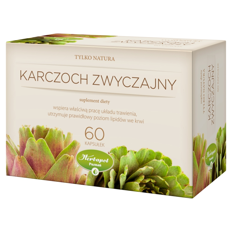 Karczoch zwyczajny , kapsułki dla osób chcących zadbać o prawidłową pracę układu trawienia, 60 szt.