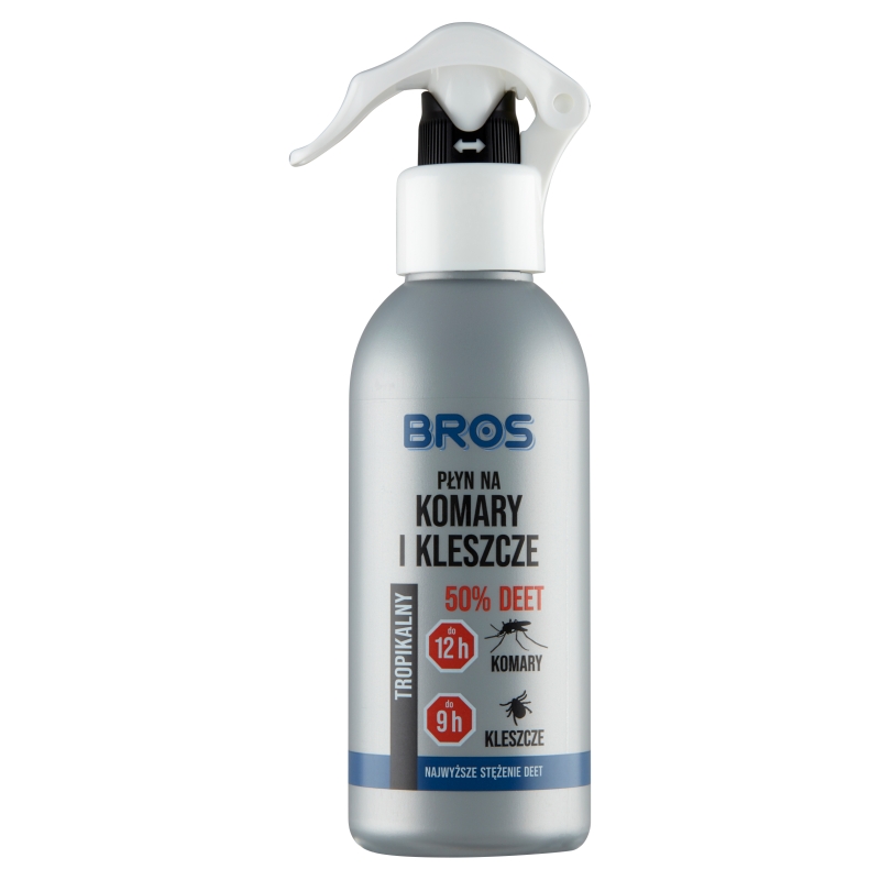 BROS Płyn na komary i kleszcze , z wysokim stężeniem substancji odstraszającej, 130 ml