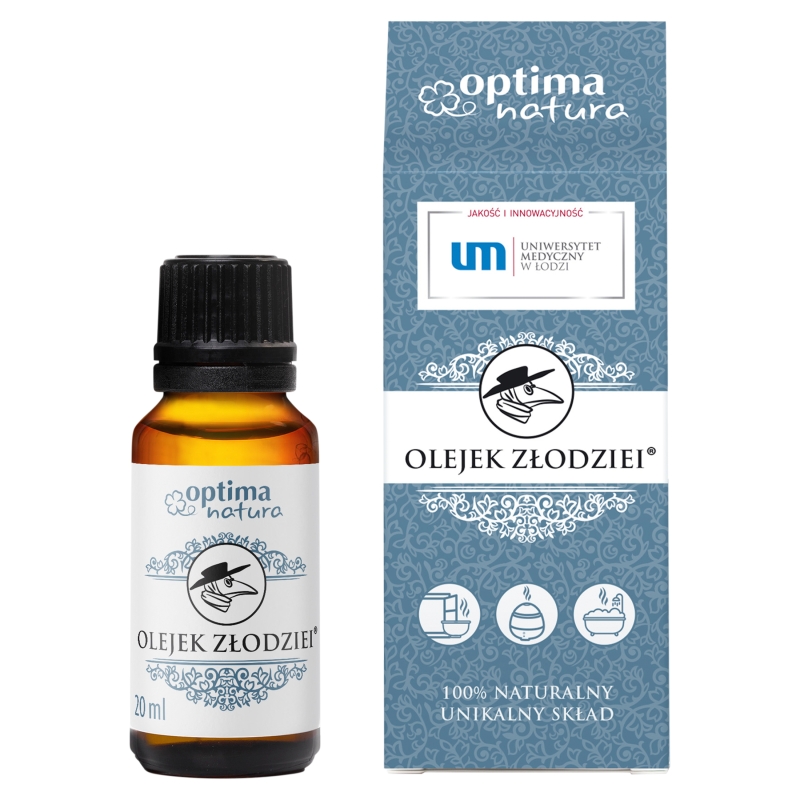 Olejek Złodziei, naturalny, eteryczny działa na bakterie, wirusy, roztocza i owady, 20 ml