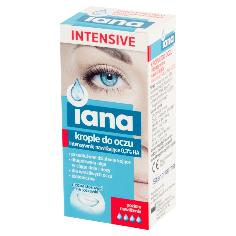 IANA INTENSIVE, krople do oczu intensywnie nawilżające 0,3% HA, 10 ml