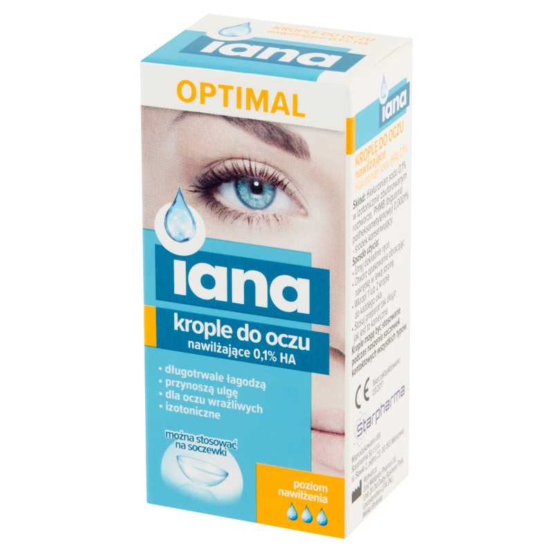 Iana , krople do oczu nawilżające, 10 ml