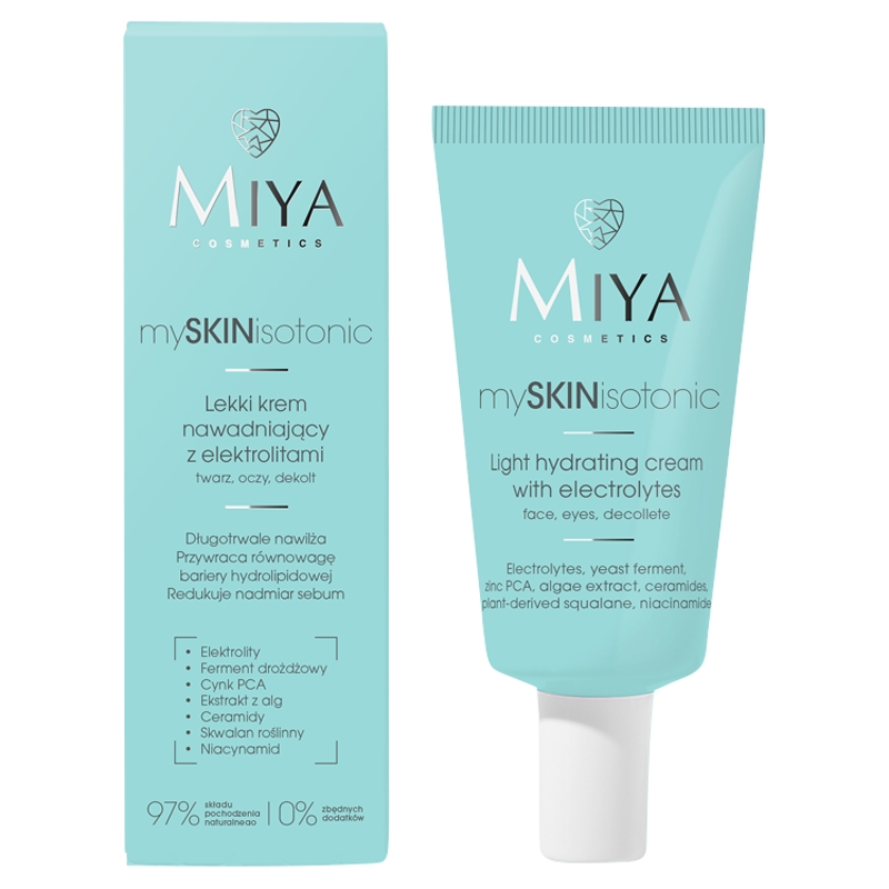 MIYA mySkinisotonic, Lekki krem nawadniający z elektrolitami, 40 ml