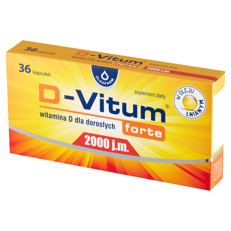 D-Vitum forte 2000 j.m., kapsułki ze składnikami wspierającymi odporność, 36 szt.