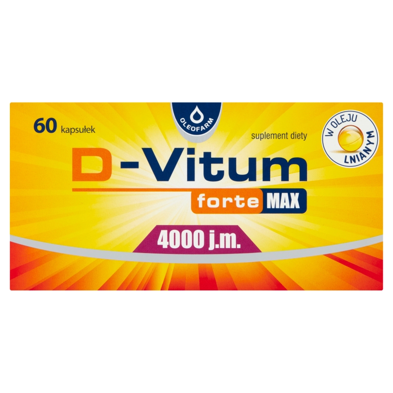 D-Vitum forte MAX 4000 j.m., kapsułki uzupełniające dietę w witaminę D, 60 szt.