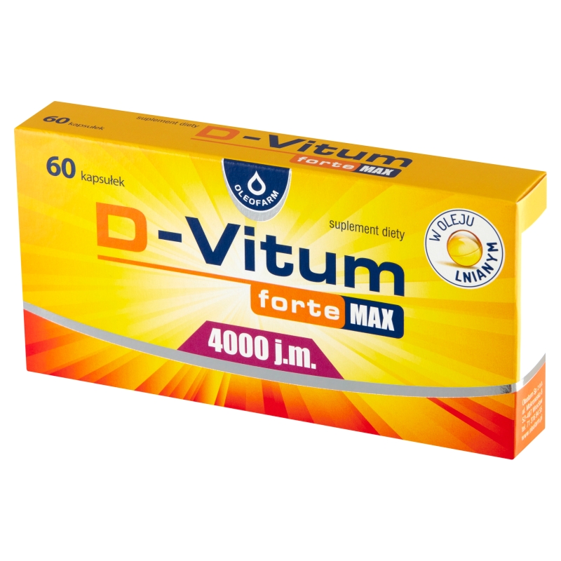 D-Vitum forte MAX 4000 j.m., kapsułki uzupełniające dietę w witaminę D, 60 szt.