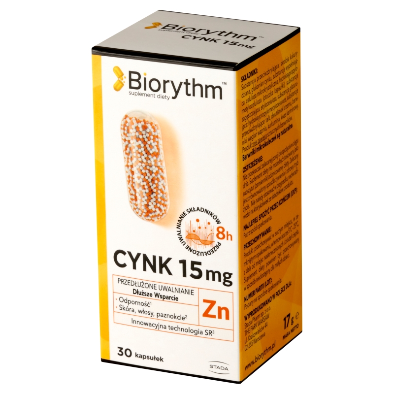 Biorythm Cynk, kapsułki o przedłużonym uwalnianiu z cynkiem, 30 szt.