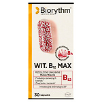 Biorythm Witamina B12 kapsułki o przedłużonym uwalnianiu  z witaminą B12, 30 szt.