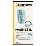 Biorythm Magnez B6 kapsułki o przedłużonym uwalnianiu ze składnikami uzupełniającymi dietę w magnez B6, 30 szt.