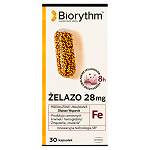 Biorythm Żelazo kapsułki o przedłużonym uwalnianiu ze składnikami uzupełniającymi dietę w żelazo, 30 szt.