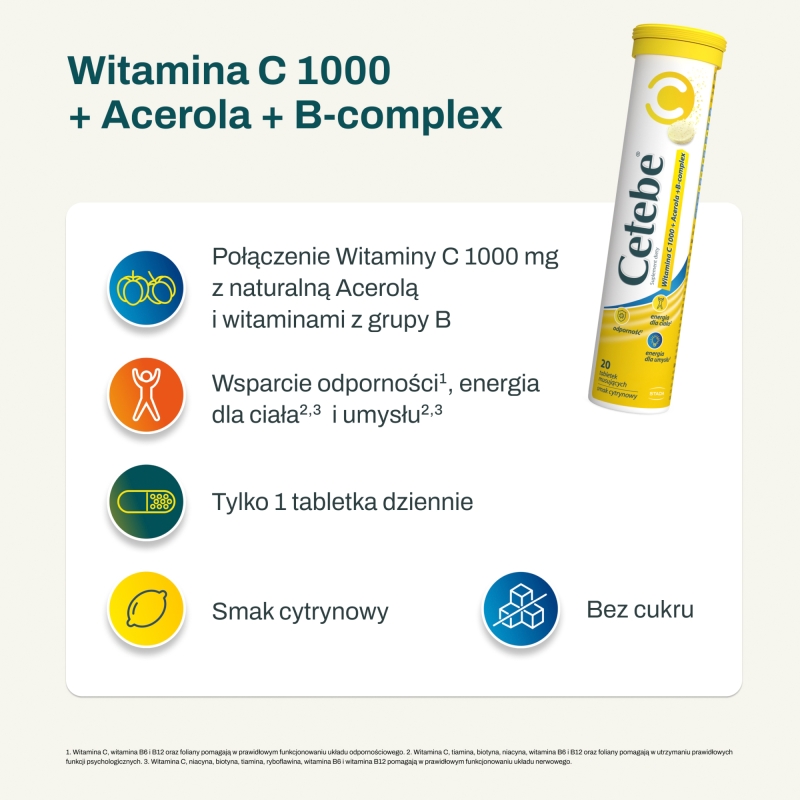 Cetebe 1000 mg, 20 tabletek musujących