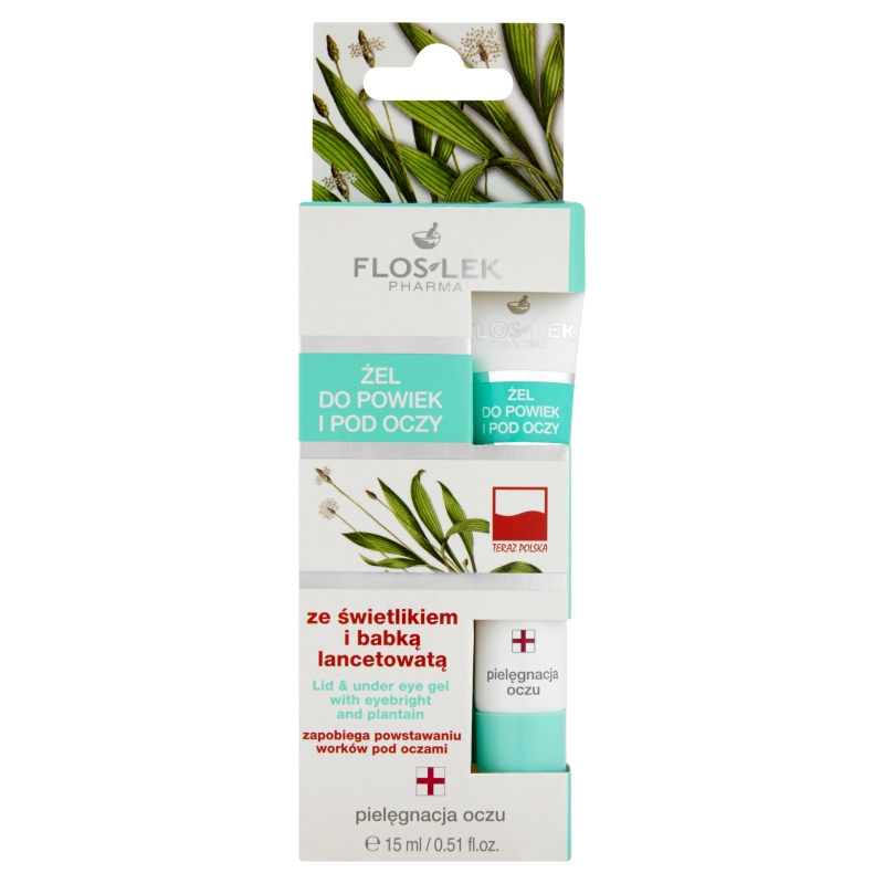 Flos-Lek Żel do powiek i pod oczy ze świetlikiem i babką lancetowatą, 15 ml
