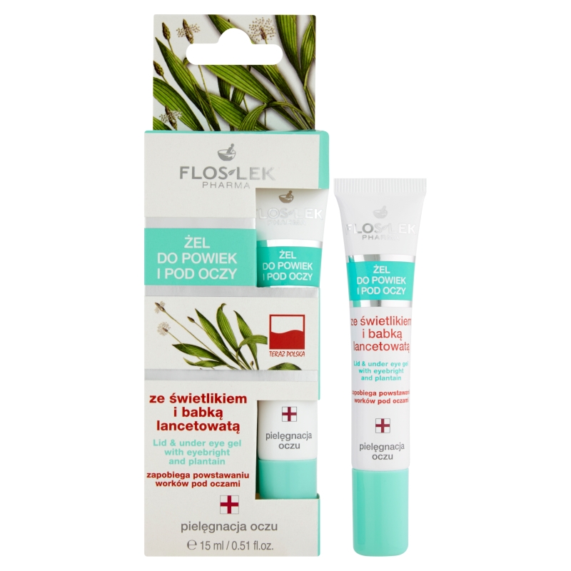 Flos-Lek Żel do powiek i pod oczy, ze świetlikiem i babką lancetowatą, 15 ml