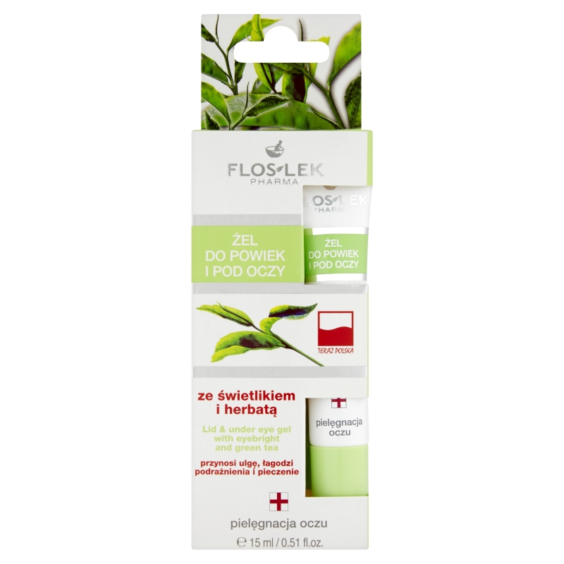 Flos-Lek Żel ze świetlikiem i herbatą do powiek i pod oczy, 15 ml
