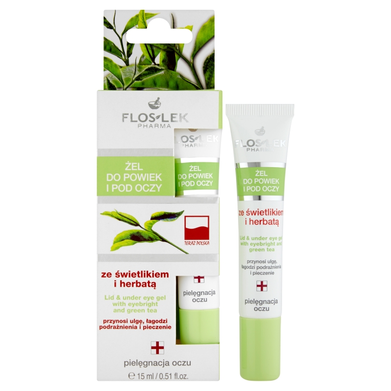 Flos-Lek Żel ze świetlikiem i herbatą , do powiek i pod oczy, 15 ml