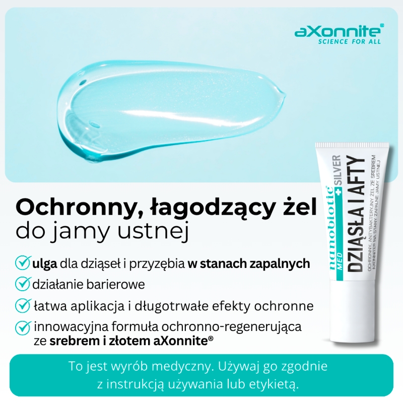 Nanobiotic MED Silver Dziąsła i Afty, żel na stany zapalne jamy ustnej, 15 ml