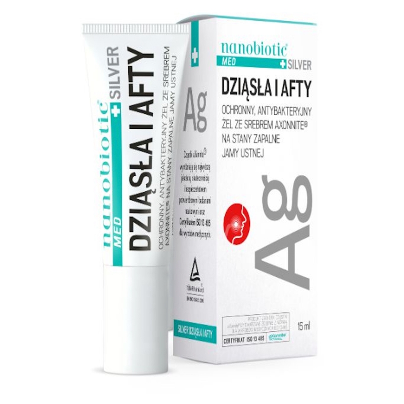 Nanobiotic MED Silver Dziąsła i Afty, żel na stany zapalne jamy ustnej, 15 ml