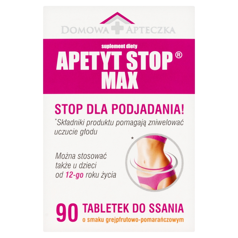 Apetyt Stop Max, tabletki do ssania ze składnikami wspomagającymi odchudzanie, 90 szt.