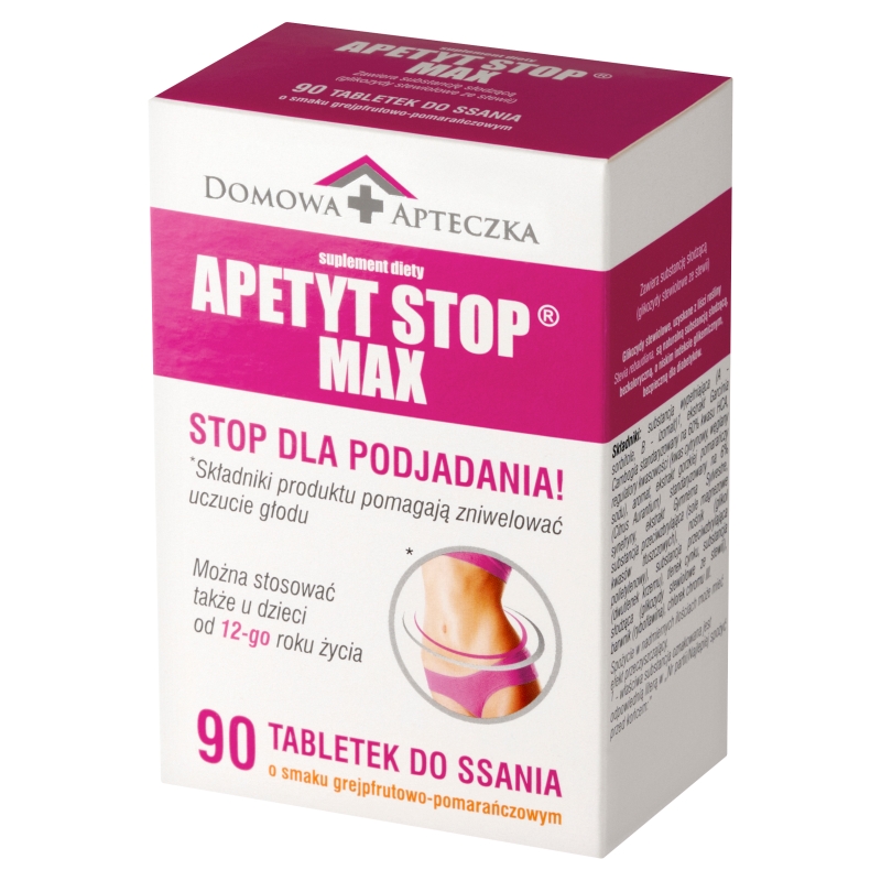 Apetyt Stop Max, tabletki do ssania ze składnikami wspomagającymi odchudzanie, 90 szt.