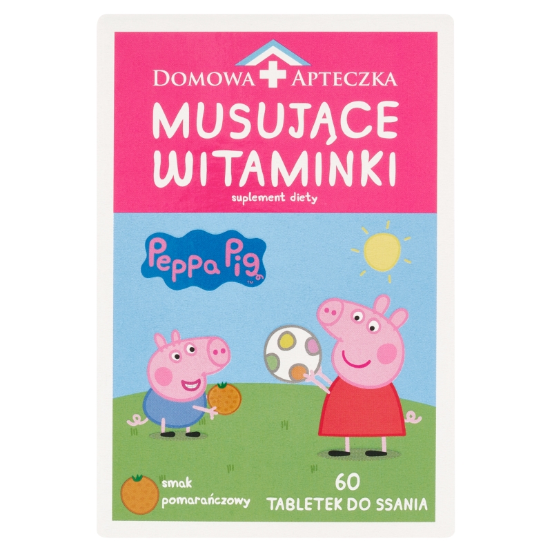 Musujące Witaminki Świnka Peppa, tabletki do ssania z kompleksem witamin dla dzieci, 60 szt.