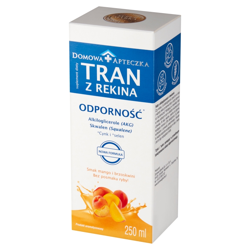 Tran z rekina Nowy Skład, płyn o smaku mango i brzoskwini, 250 ml