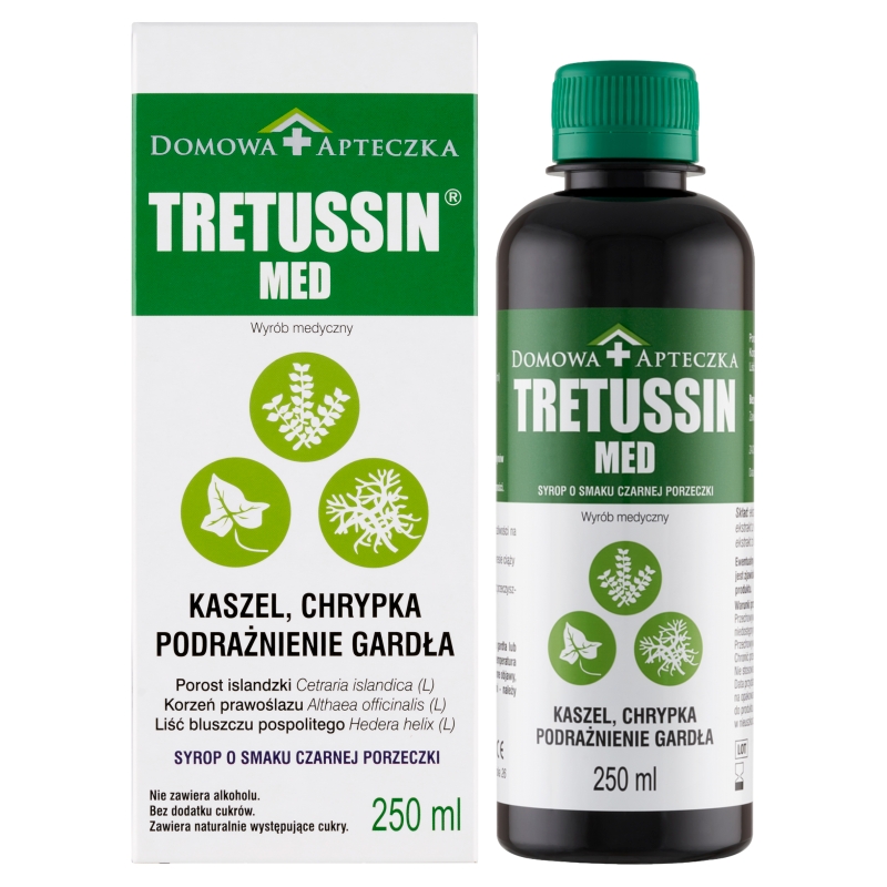 Tretussin Med, syrop łagodzący objawy zakażenia górnych dróg oddechowych, 250 ml