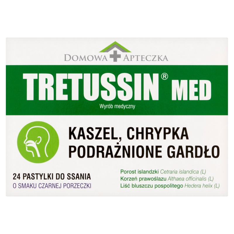 Tretussin Med, pastylki do ssania na podrażnione gardło, 24 szt.